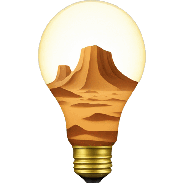 light bulb with desert emoji