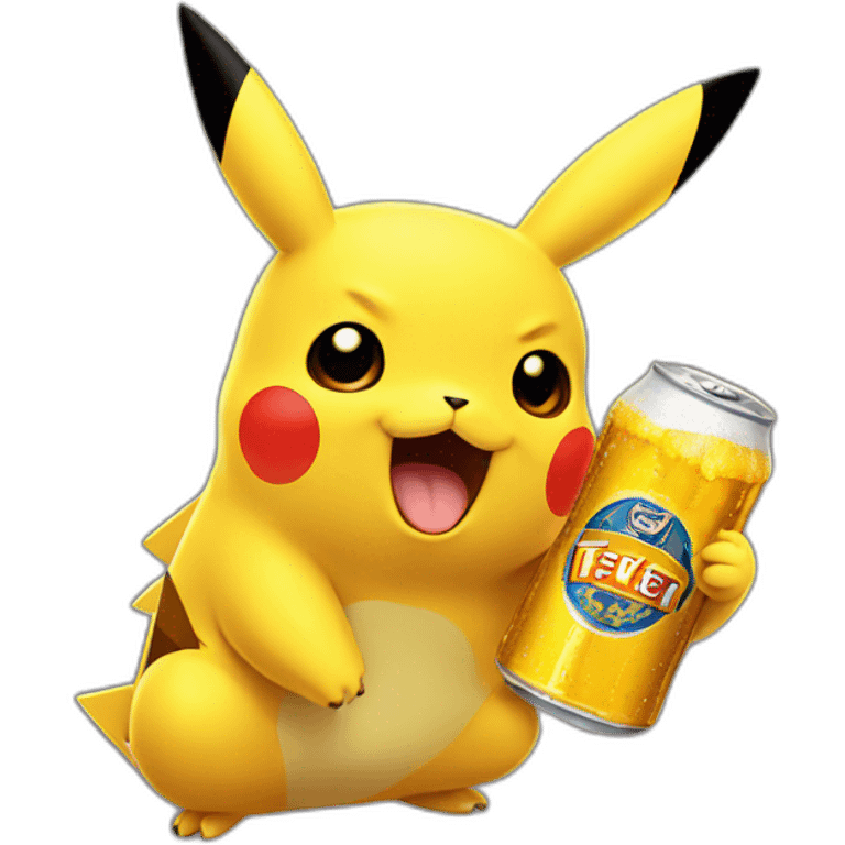 Pikachu drinking corona beer emoji