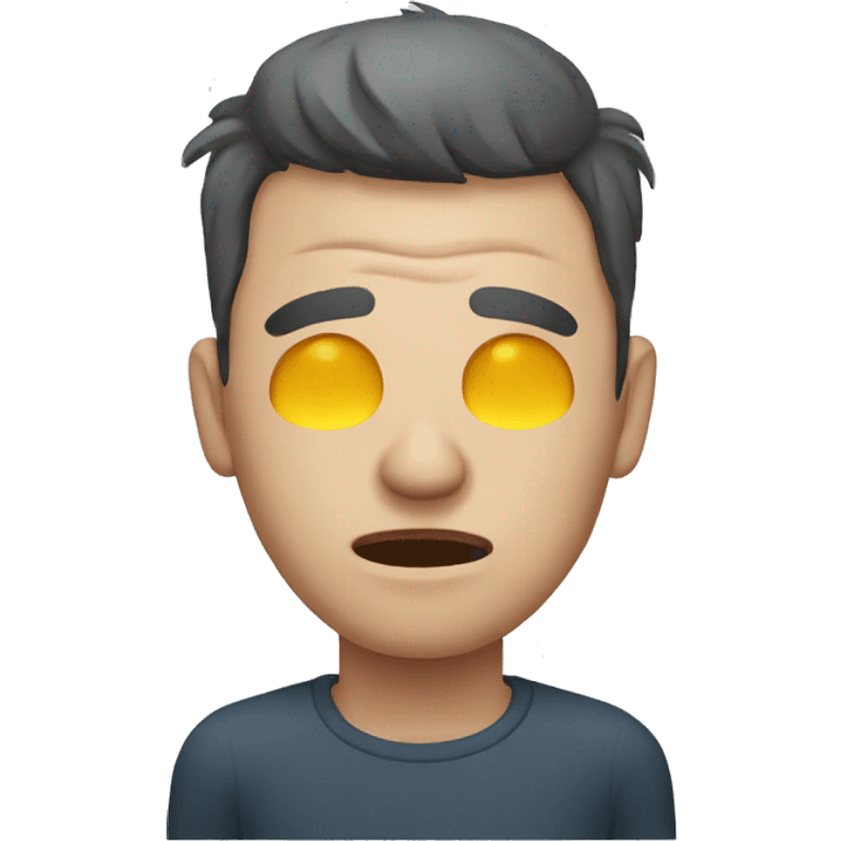 a man with a hand over one eye in pain emoji