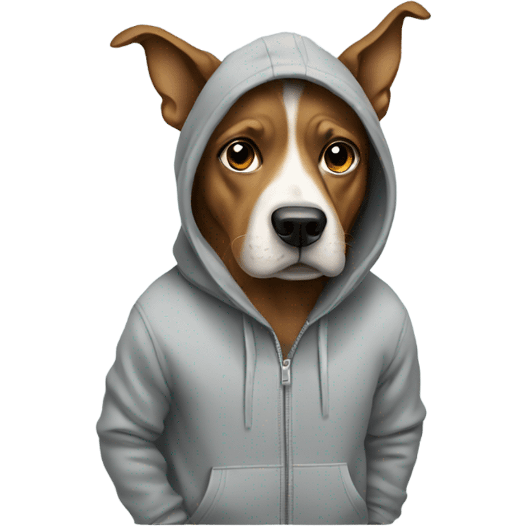 Dog wearing a hoody emoji