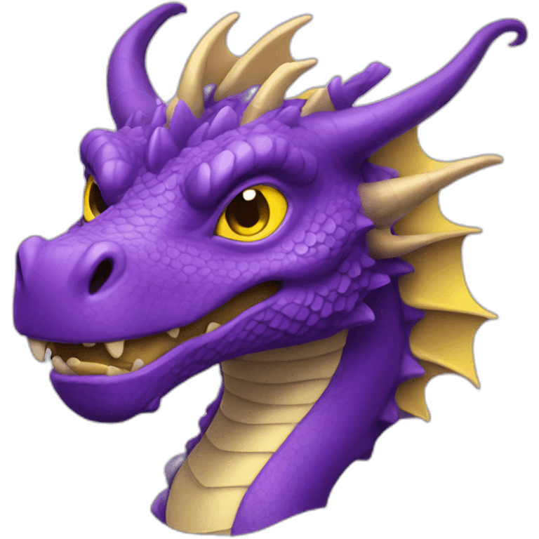 purple dragon with yellow eyes emoji