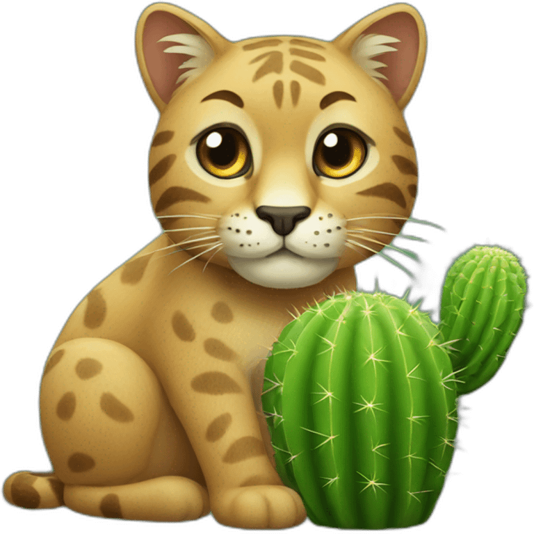 big cat that look as a cactus emoji