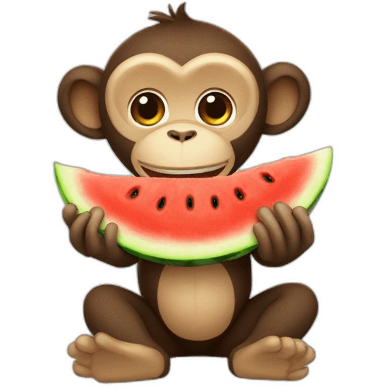 Monkey eating watermelon emoji