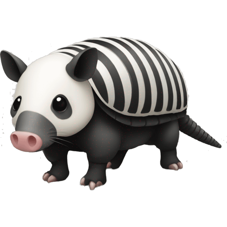 Black and white armadillo pig panda centipede armadillo  emoji