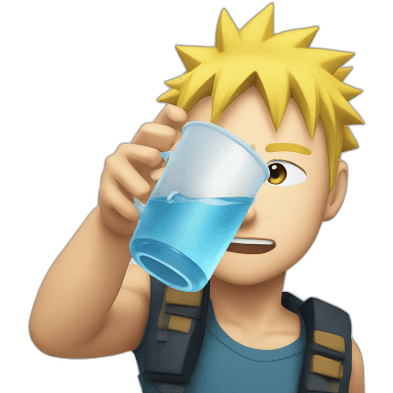 naruto drinking water emoji