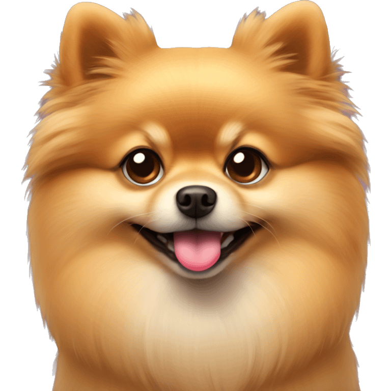 Pomeranian holding a heart emoji