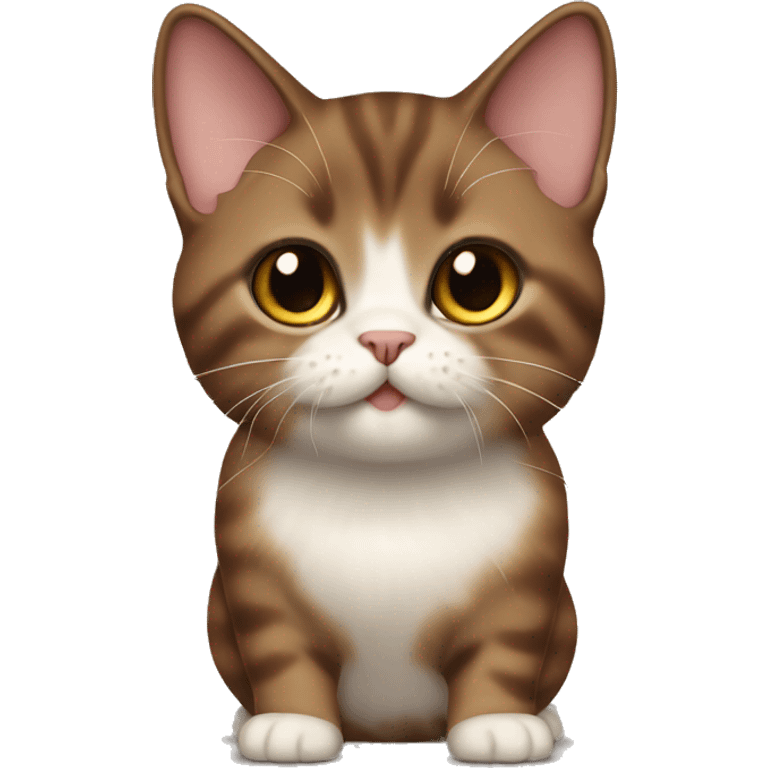 Brown munchkin cat standing emoji