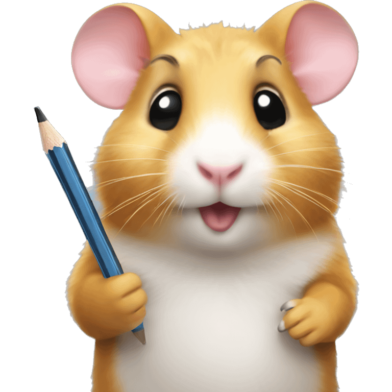 hamster holding a pencil emoji