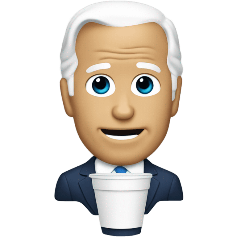 joe biden holding a white foam cup emoji