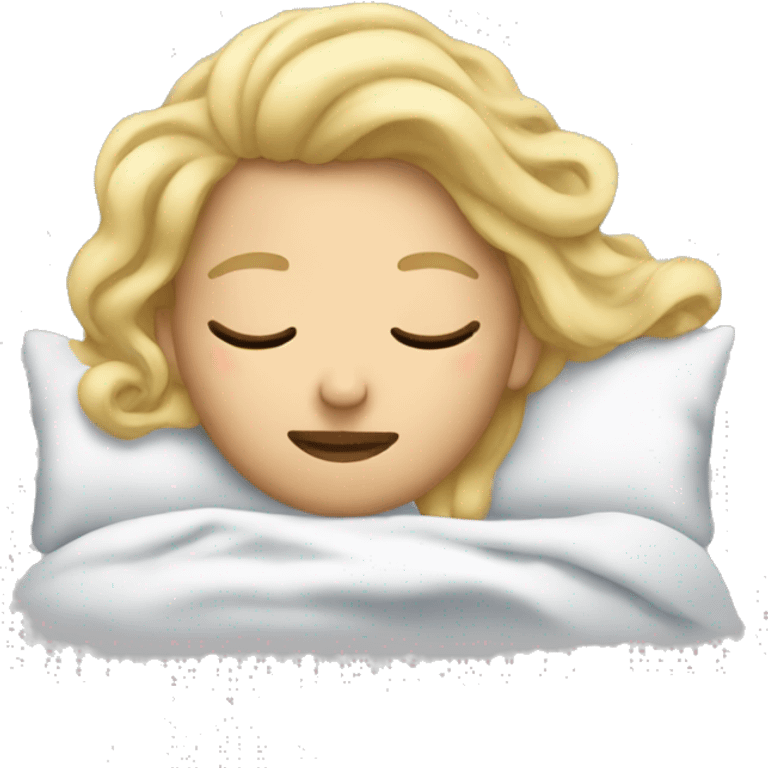 Create an emoji of a blonde sleeping in bed emoji