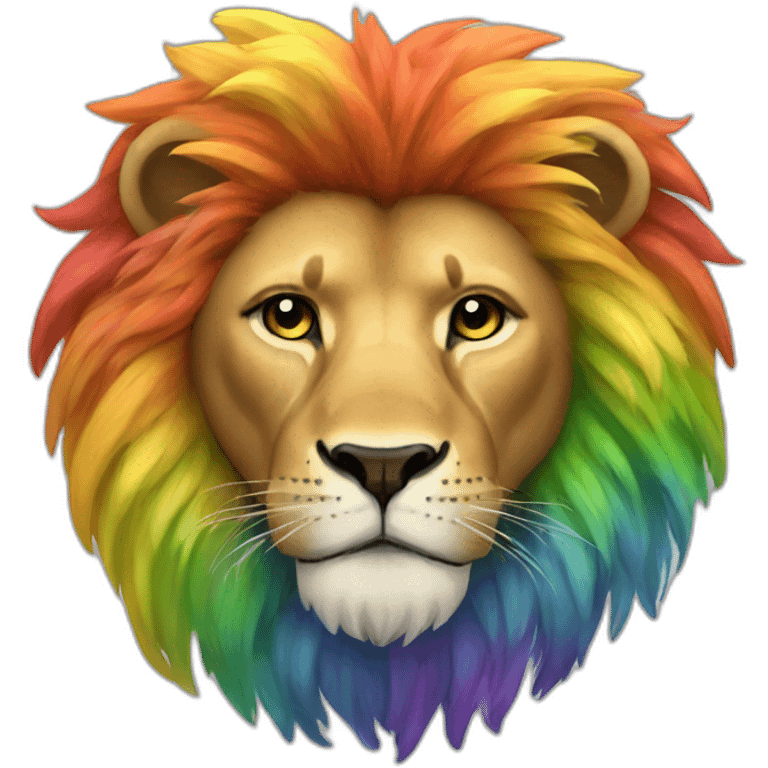 Rainbow lion mane emoji