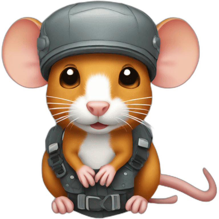 ginger rat in a chopper hat emoji