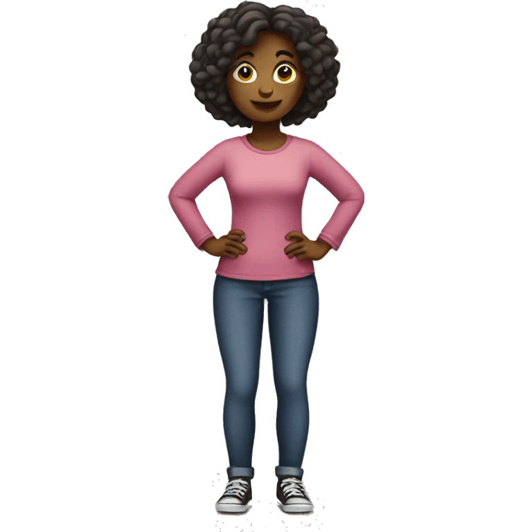 a girl standing with her hands on her hips emoji