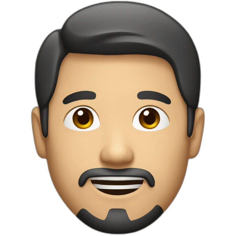 Asian guy with goatee and medium emoji