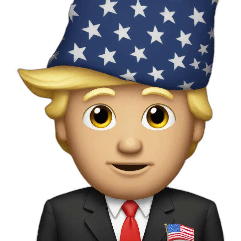 Donald Trump with the american flag emoji