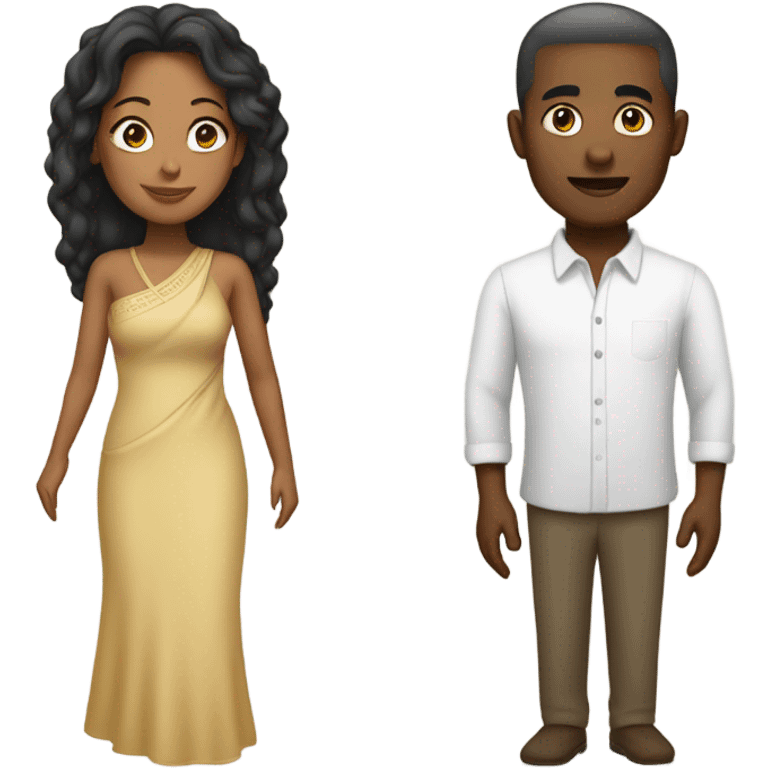 Indo woman and African American man emoji