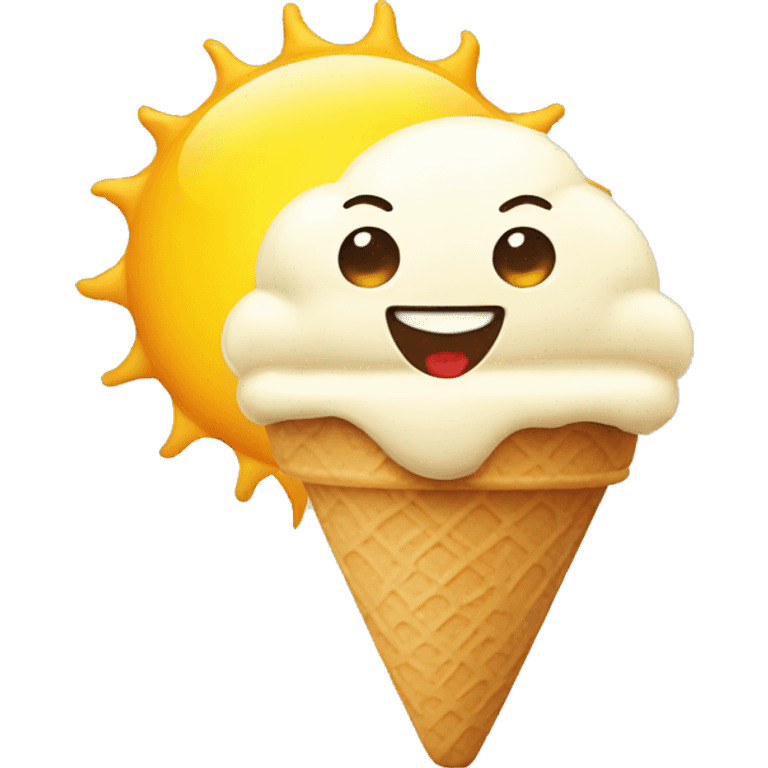 sun eating ice cream emoji