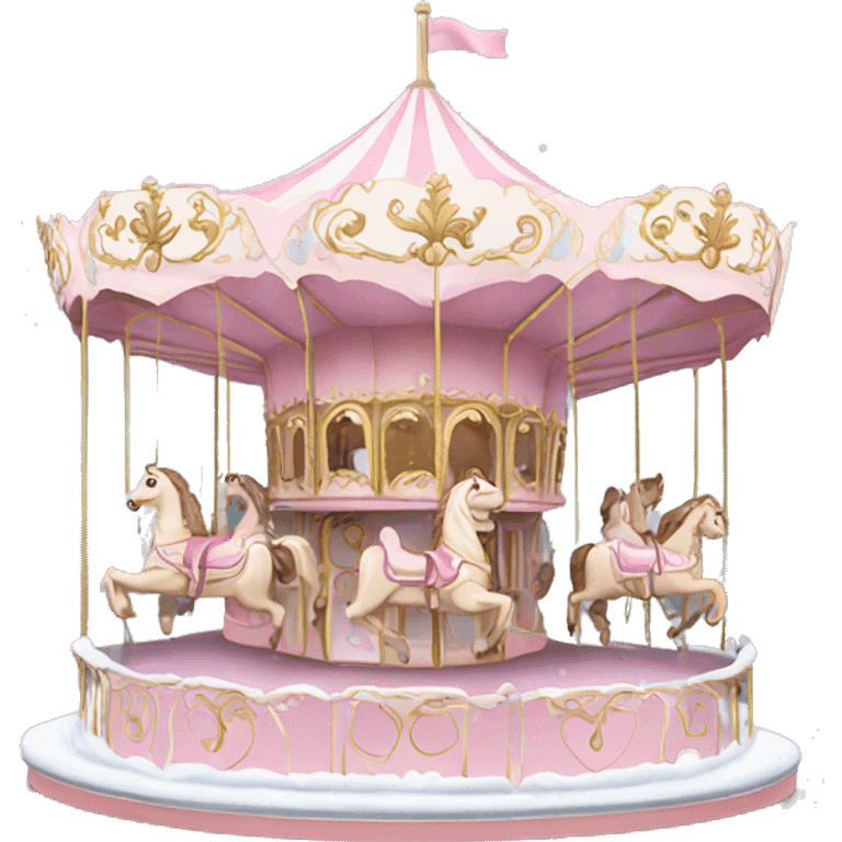 Light pink carousel with snow emoji