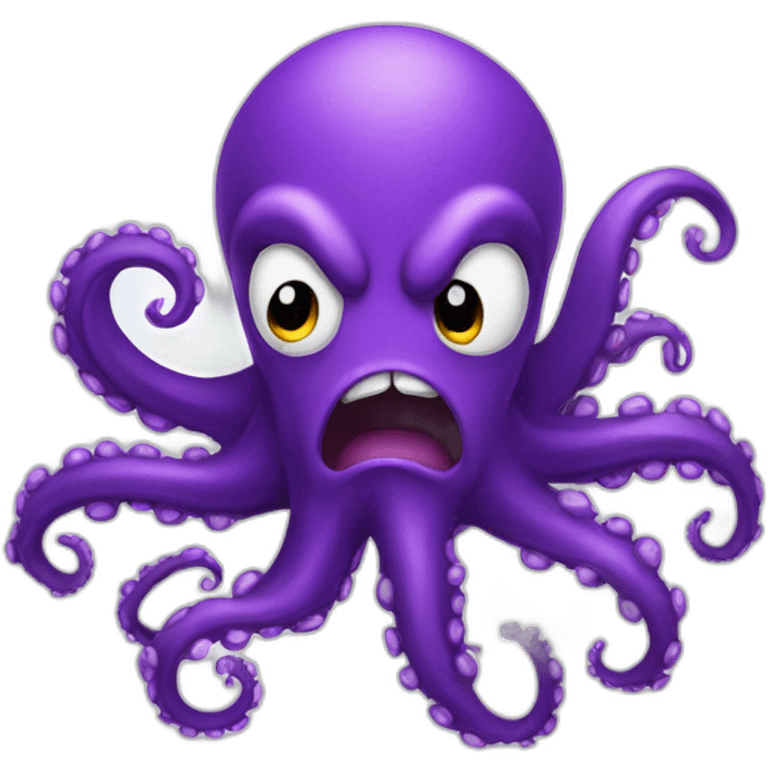 Angry purple octopus emoji