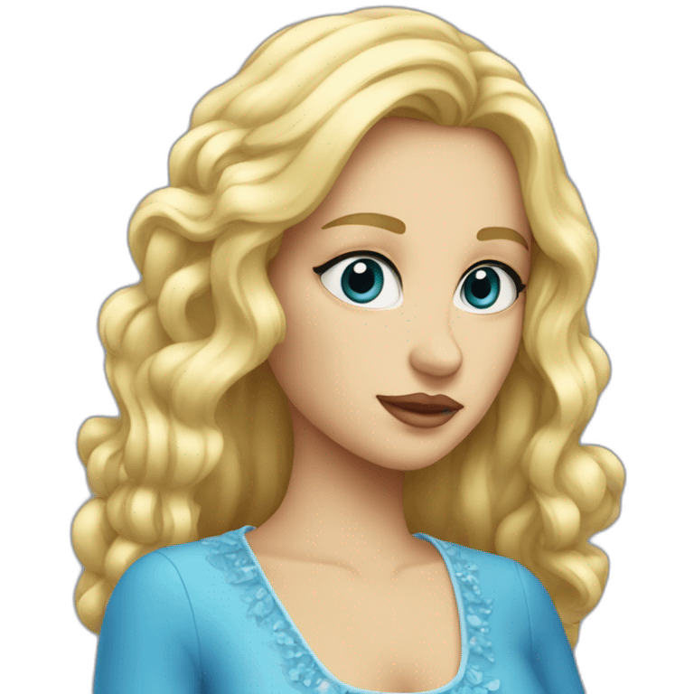 Une reine blonde au yeux bleu emoji