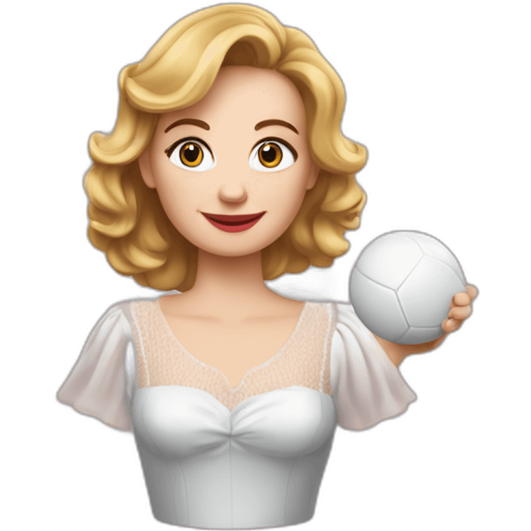 lucile Werner bij lingo met een bal in hand emoji