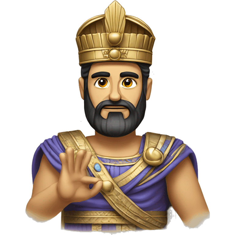 assyrian king showing ok gesture emoji