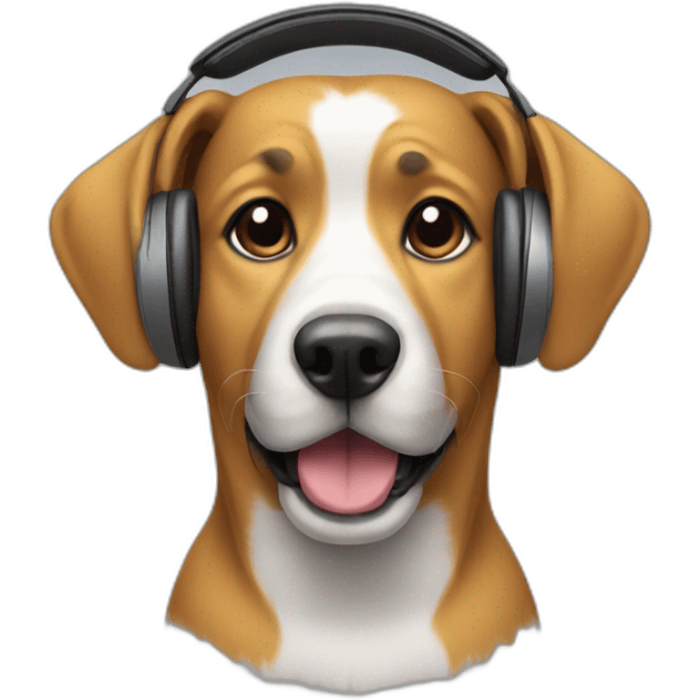 dog wearing headphones emoji