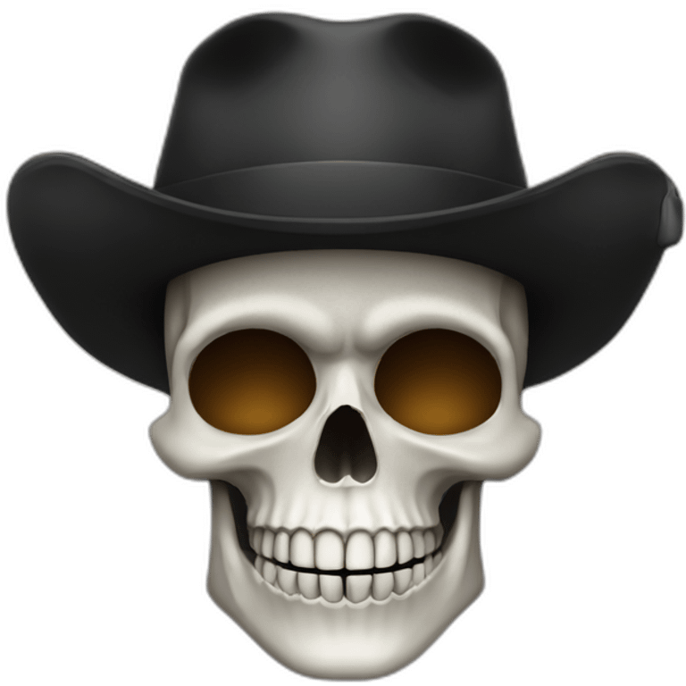 Skull with an afro and a hat on top emoji