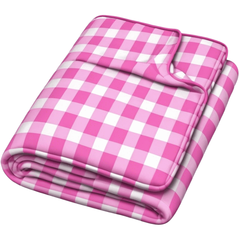 Pink folded plaid blanket emoji