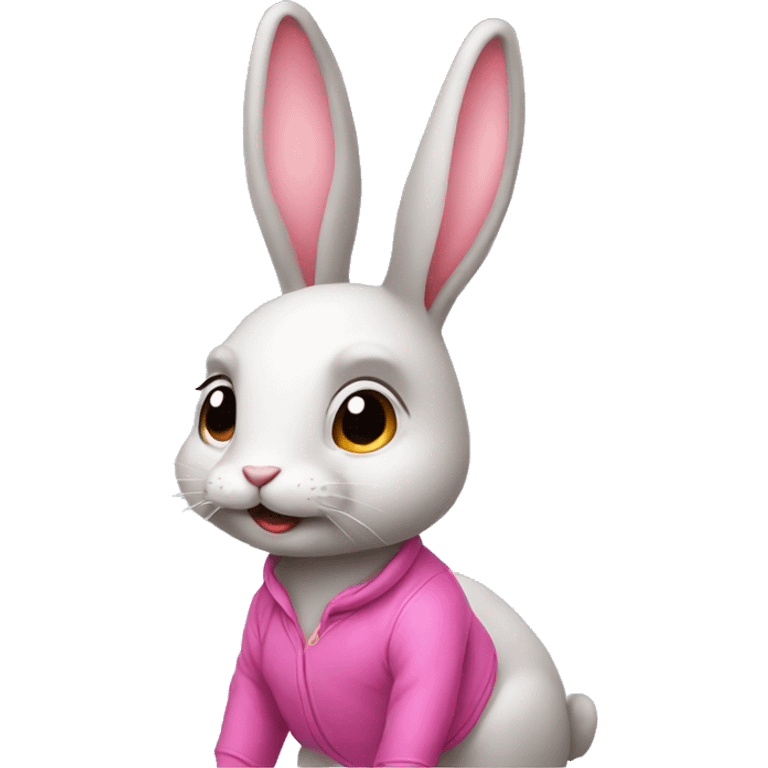 Rabbit with pink ass emoji