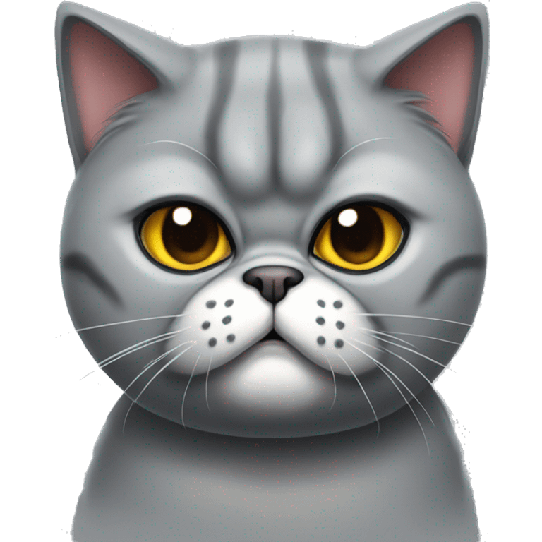 big grey angry Exotic shorthair cat  emoji