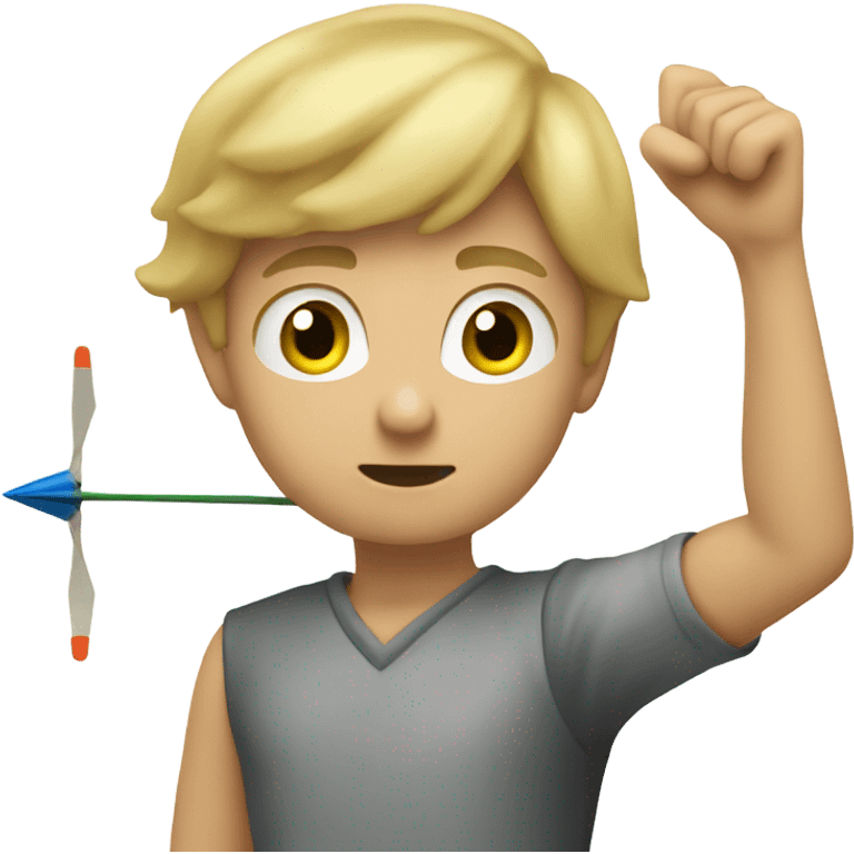 blonde boy throwing darts  emoji