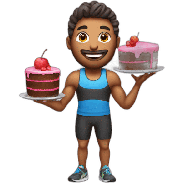 Fitness Trener with cake emoji