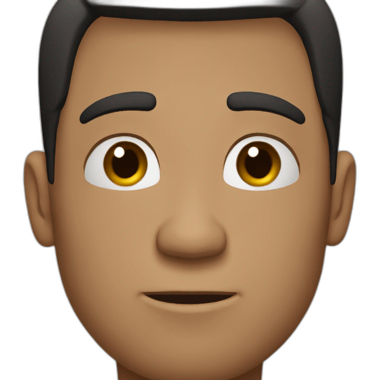 Guy with dark straight hair and big broken nose emoji