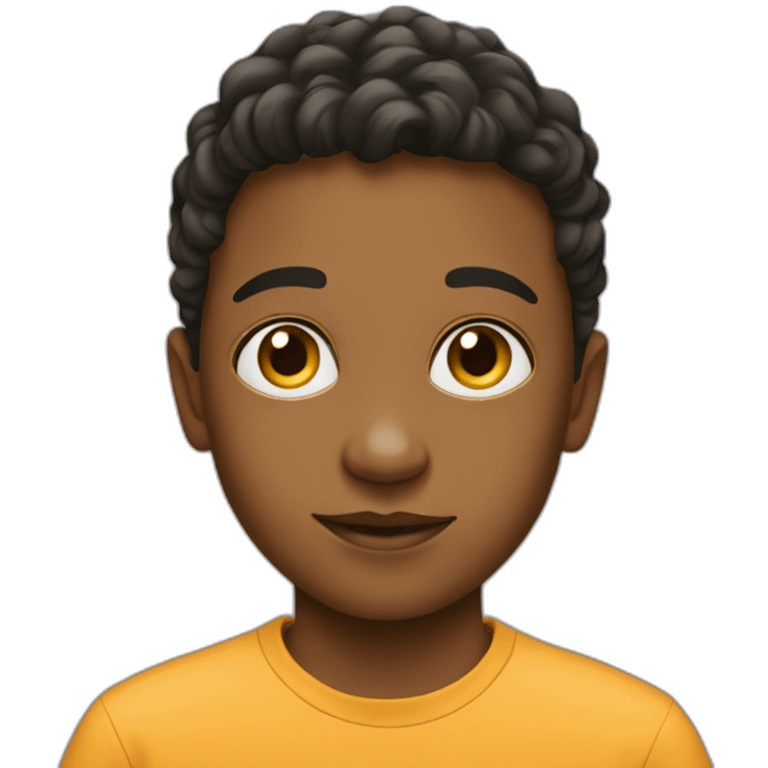 A young boy, a media activist emoji