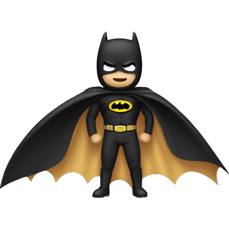 flying bagel wearing a black cape as a batman emoji