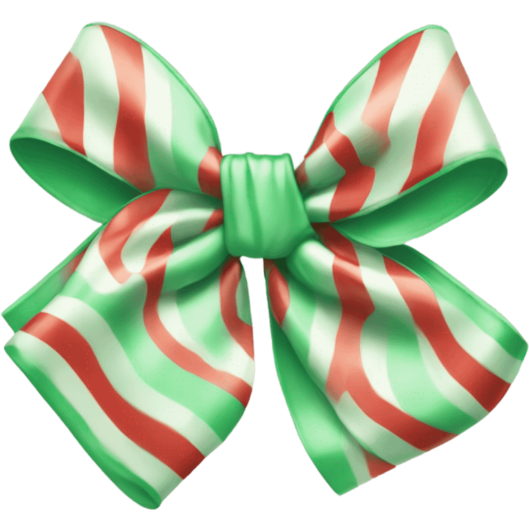 Peppermint colored bow emoji