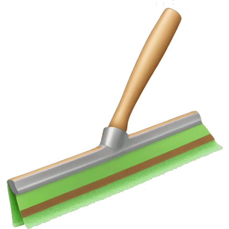 squeegee with long wooden handle emoji