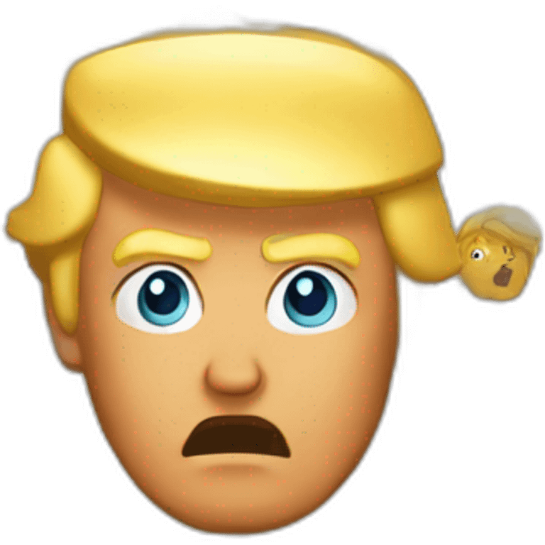 Trump with his hair blown emoji