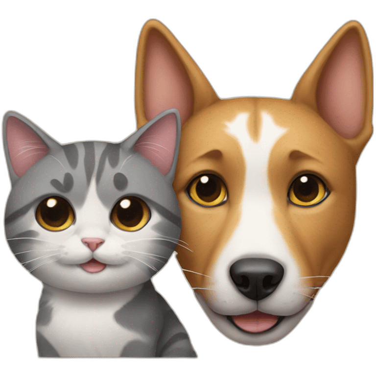 A cat with a dog emoji