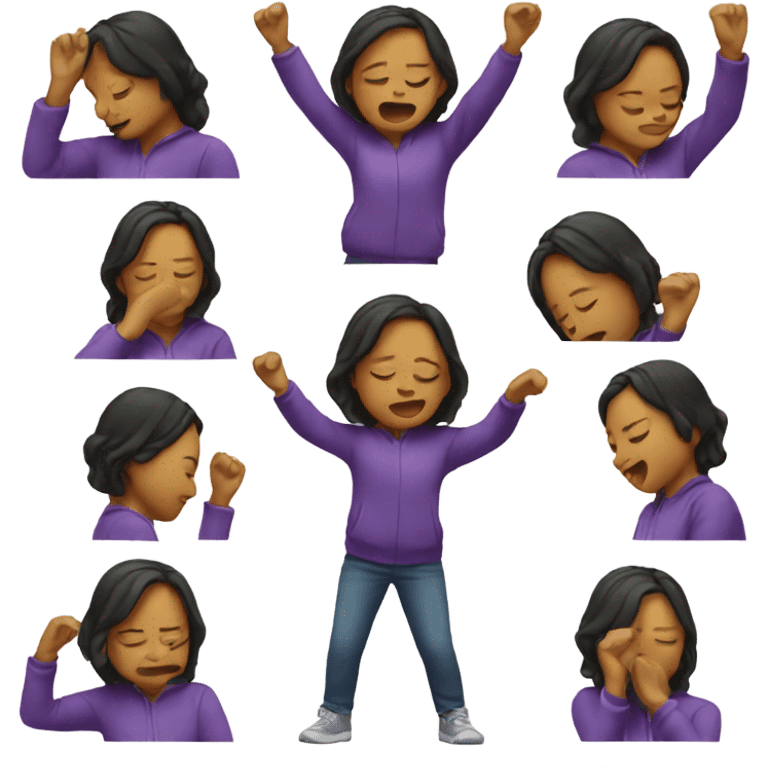 a girl who is doing the dab emoji