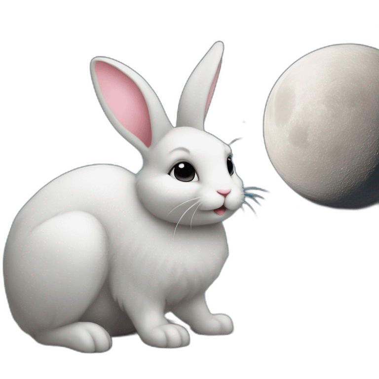 Bunny on the moon emoji