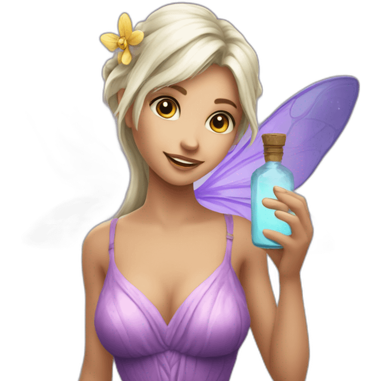 Complete fairy with elixir bottle emoji