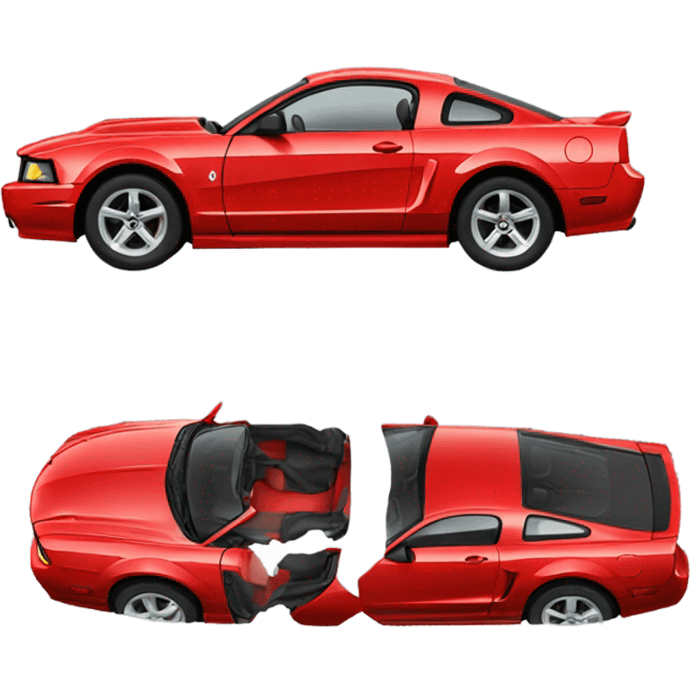 Red 2003 mustang car  emoji