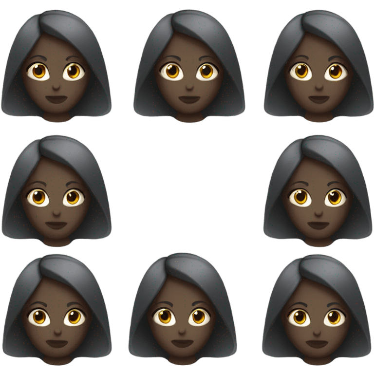 dark skin gurl with grey shirt on emoji