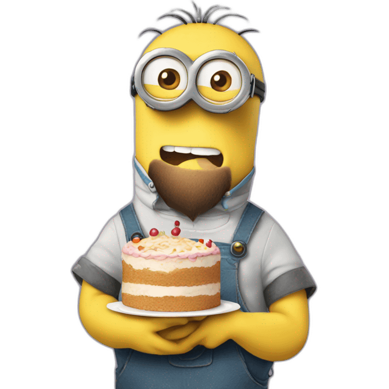 Minion holding a cake  emoji