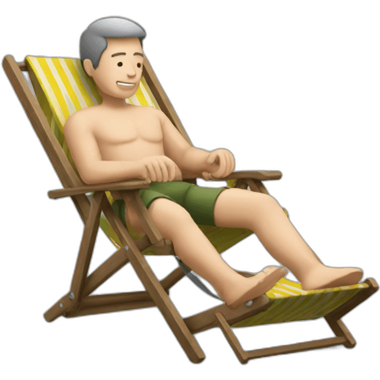 man working in a deck chair emoji