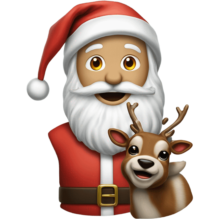 Hyper Realistic Santa Claus with Rudolf emoji