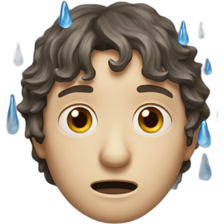 Frodo sobbing blue tears streaming down face emoji