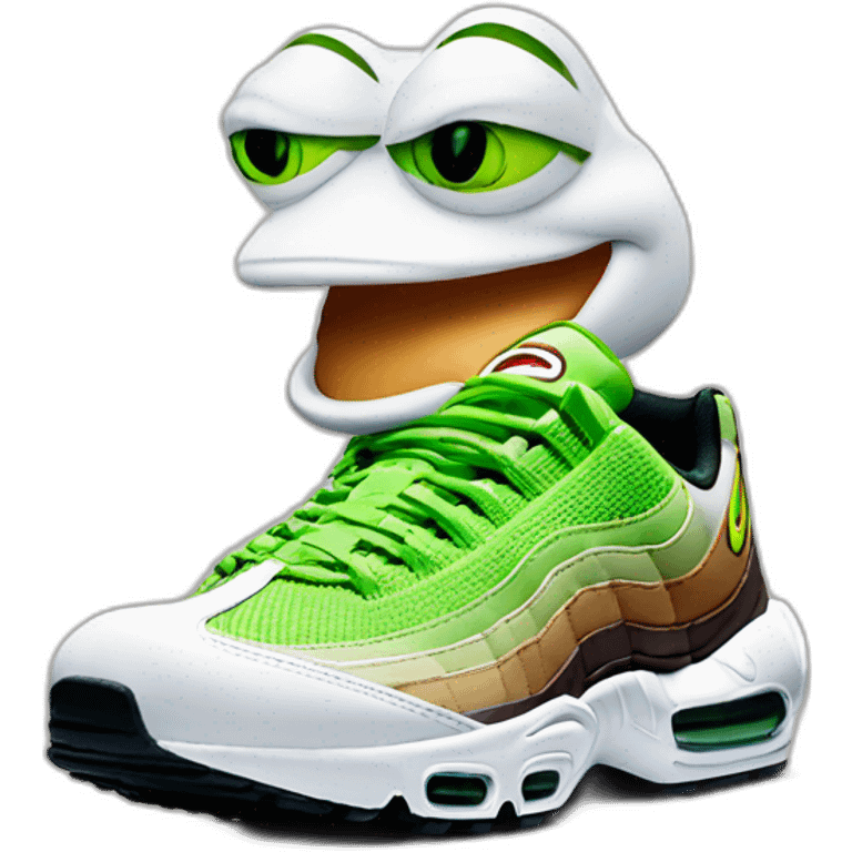 Pepe wearing Nike airmax 95 emoji